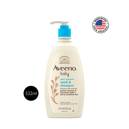 Aveeno Baby Daily Moisture Wash & Shampoo with Natural Oat Extract – 532ml