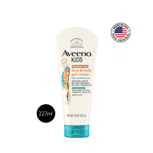 Aveeno kids face & body gel cream with pre biotic oat 227g