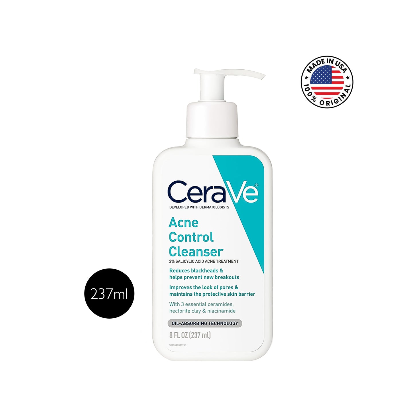 CeraVe Acne Control Cleanser with 2% Salicylic Acid – 237ml