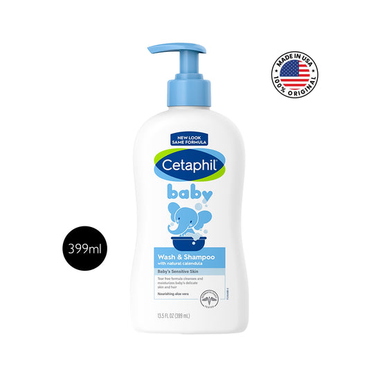 Cetaphil Baby Wash & Shampoo with Natural Calendula & Aloe Vera – 399ml