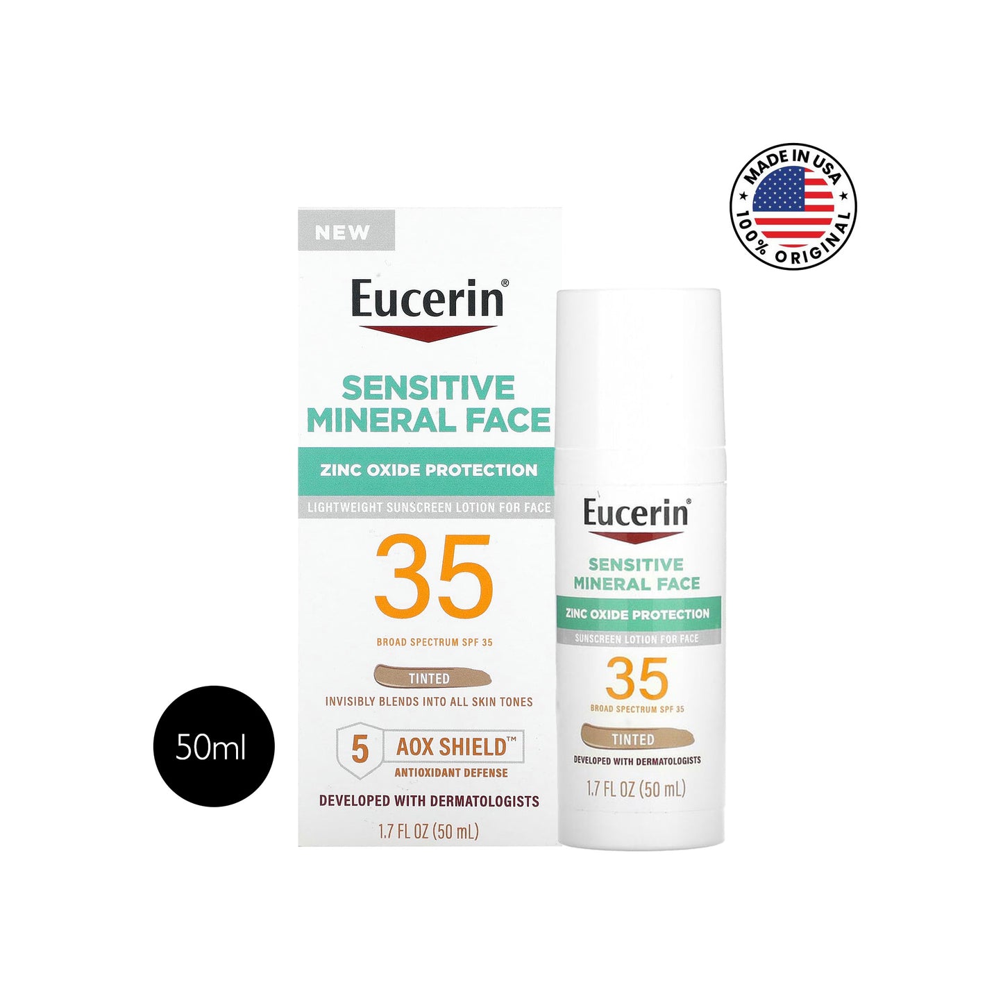 Eucerin Tinted Sensitive Mineral Sunscreen Lotion SPF 35 – 50ml