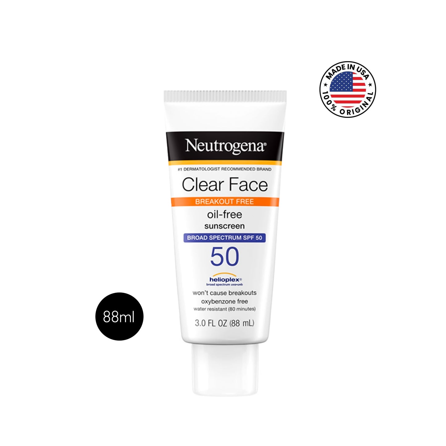 নিউট্রোজেনা ক্লিয়ার ফেস অয়েল-ফ্রি সানস্ক্রিন এসপিএফ ৫০ – ৮৮ মিলি