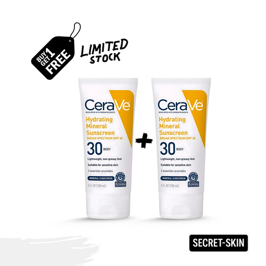 CeraVe Hydrating Mineral Sunscreen Broad Spectrum SPF 30 – 150ml (Buy 1 Get 1 Free)
