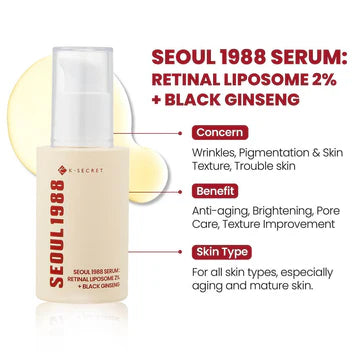 K-SECRET-SEOUL 1988 Serum Retinal Liposome 2% + Black Ginseng – 30ml