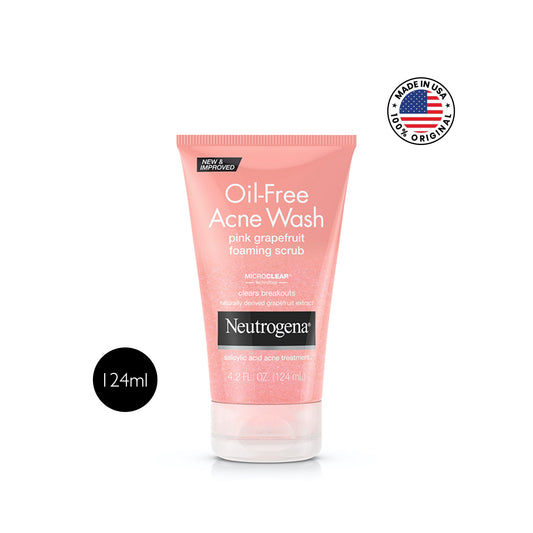 নিউট্রোজেনা তেল-মুক্ত গোলাপী জাম্বুরা ব্রণ ধোয়ার স্ক্রাব - ১২৪ মিলি