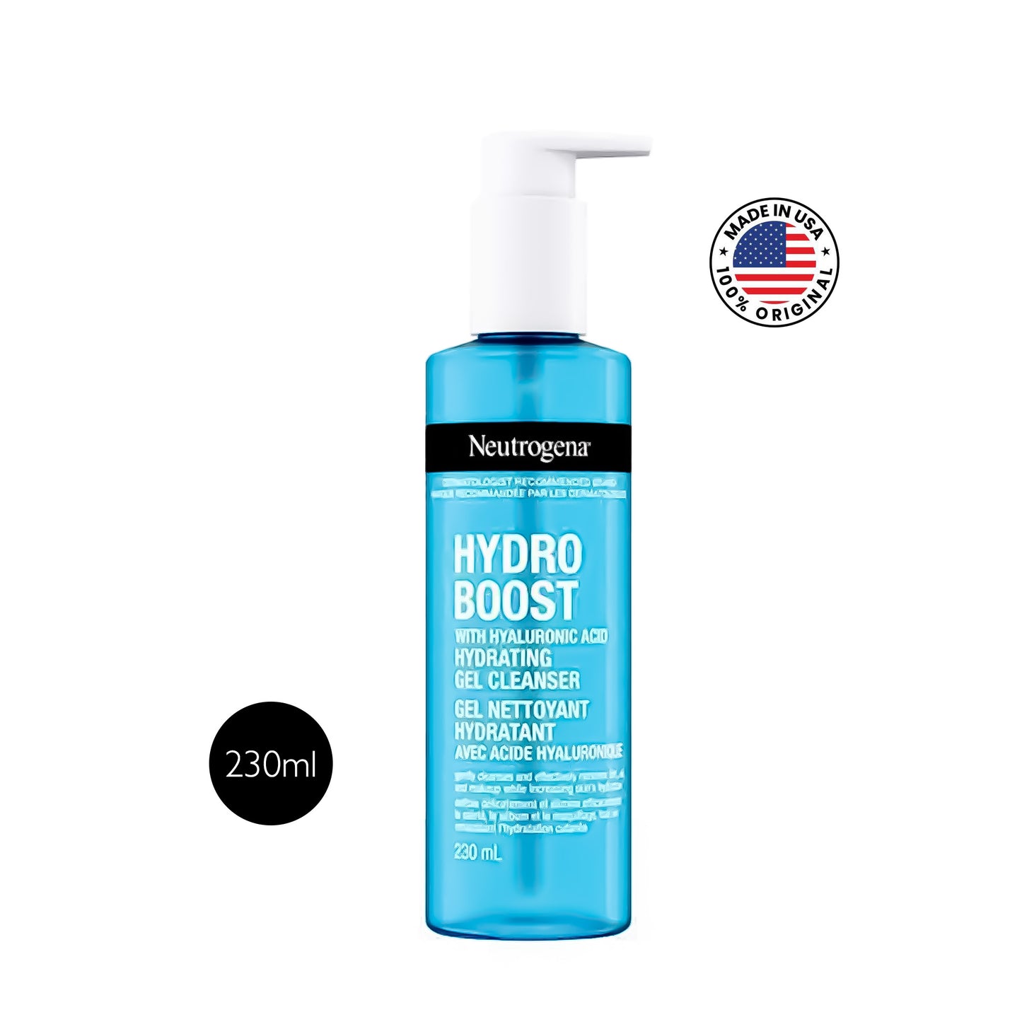 নিউট্রোজেনা হাইড্রো বুস্ট হাইড্রেটিং জেল ক্লিনজার হায়ালুরোনিক অ্যাসিড সহ - ২৩০ মিলি