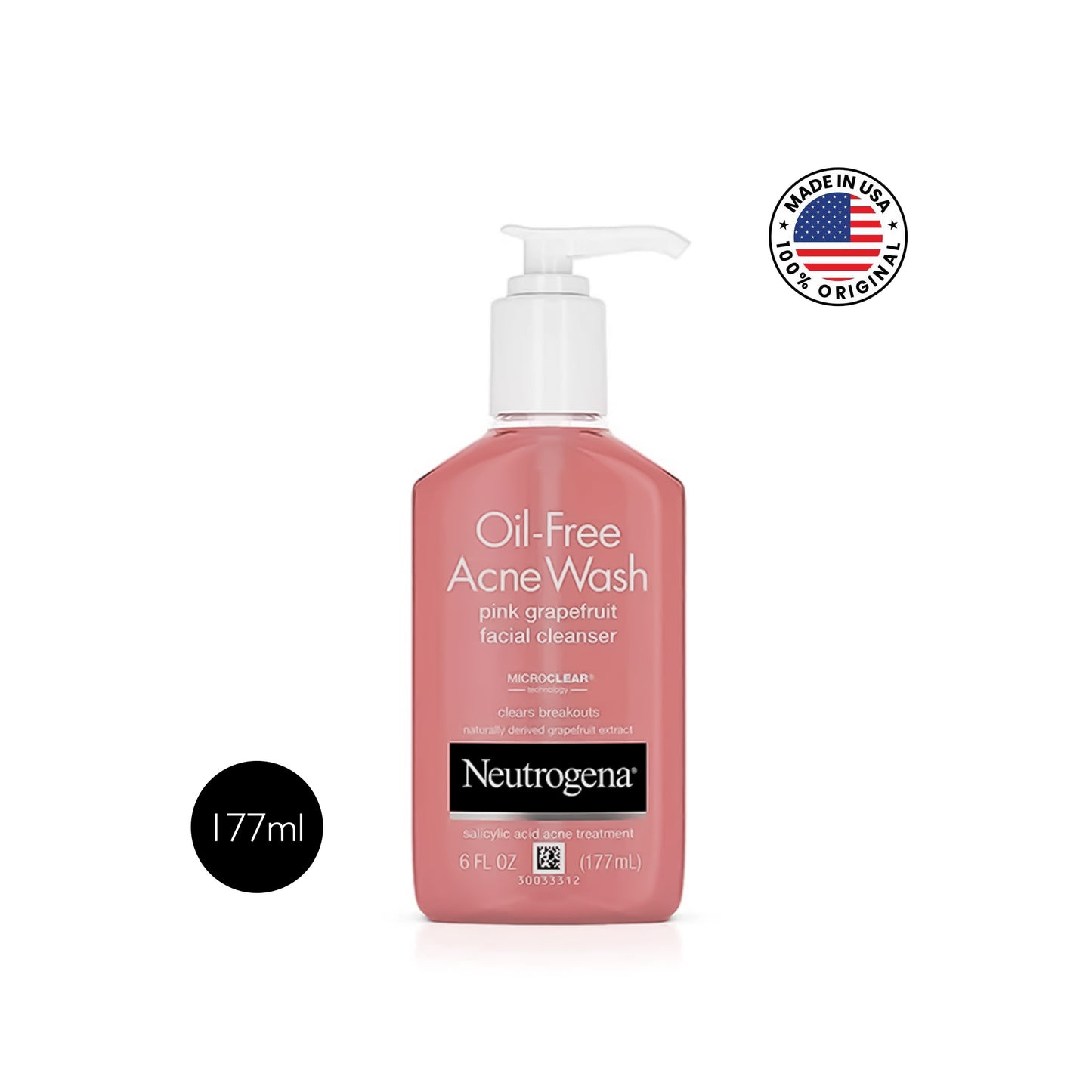 Neutrogena Oil-Free Acne Wash Pink Grapefruit Facial Cleanser – 177ml