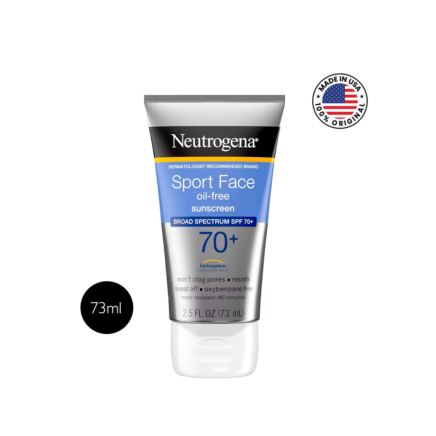 Neutrogena sport face oil free sunscreen – 73ml (2.5oz)